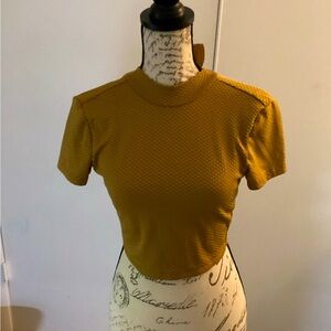 Urban Outfitters Mustard Yellow Open-Back Cropped Top Size S